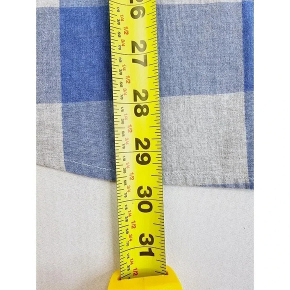 Untuckit Slim Fit Size XL Men's Gray Blue Large Check Long Sleeve Cotton Shirt - Picture 9 of 11